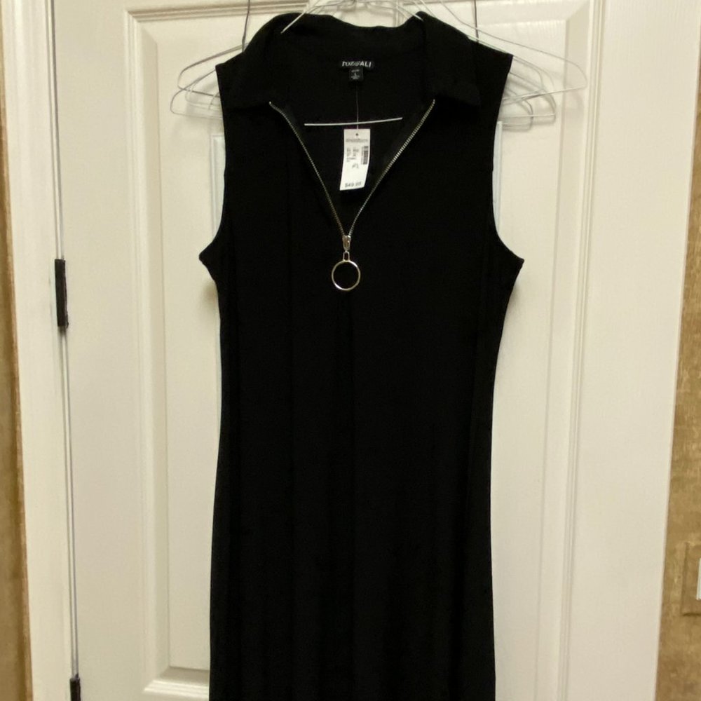 NWT Dressbarn Roz & Ali sleeveless collar Dress with zipper front closure PL